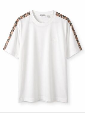 Burberry Check Trim Cotton T-shirt Men Size L